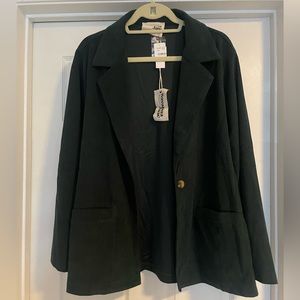 Savanna Jane Emerald Green Corduroy Blazer 2X